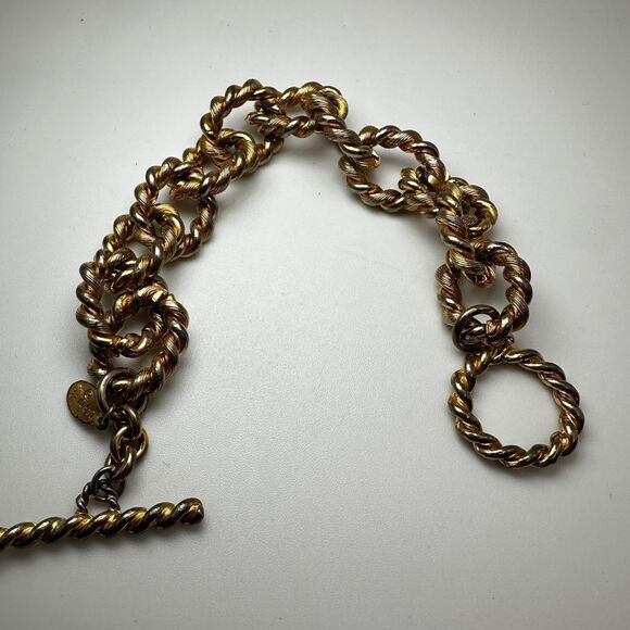 8" Vintage Carolee signed gold tone toggle clasp bracelet! - Picture 3 of 11